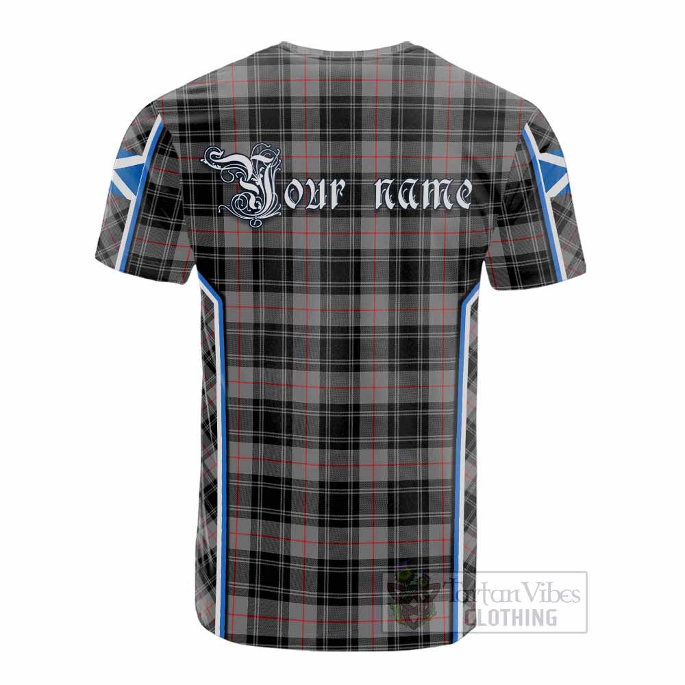 Moffat Tartan Crest Cotton T-shirt Scotland Coat of Arm Flag Style - Tartan Vibes Clothing