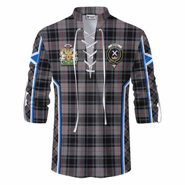 Moffat Tartan Crest Ghillie Kilt Shirt Scotland Coat of Arm Flag Style