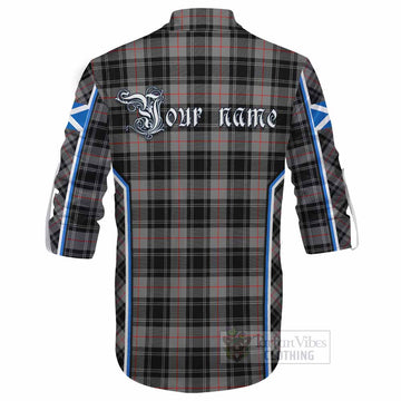 Moffat Tartan Crest Ghillie Kilt Shirt Scotland Coat of Arm Flag Style