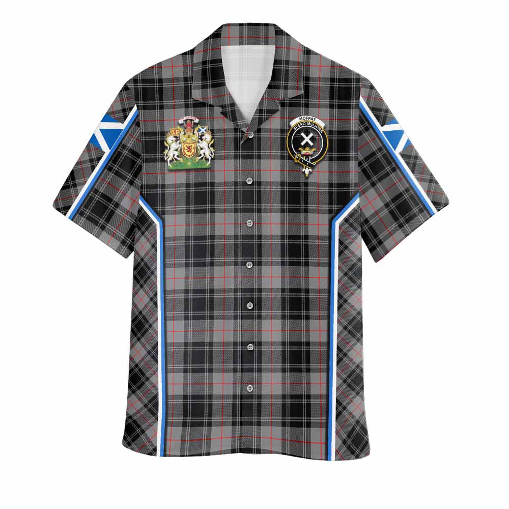 Moffat Tartan Crest Hawaiian Shirt Scotland Coat of Arm Flag Style - Tartan Vibes Clothing