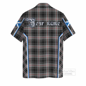 Moffat Tartan Crest Hawaiian Shirt Scotland Coat of Arm Flag Style