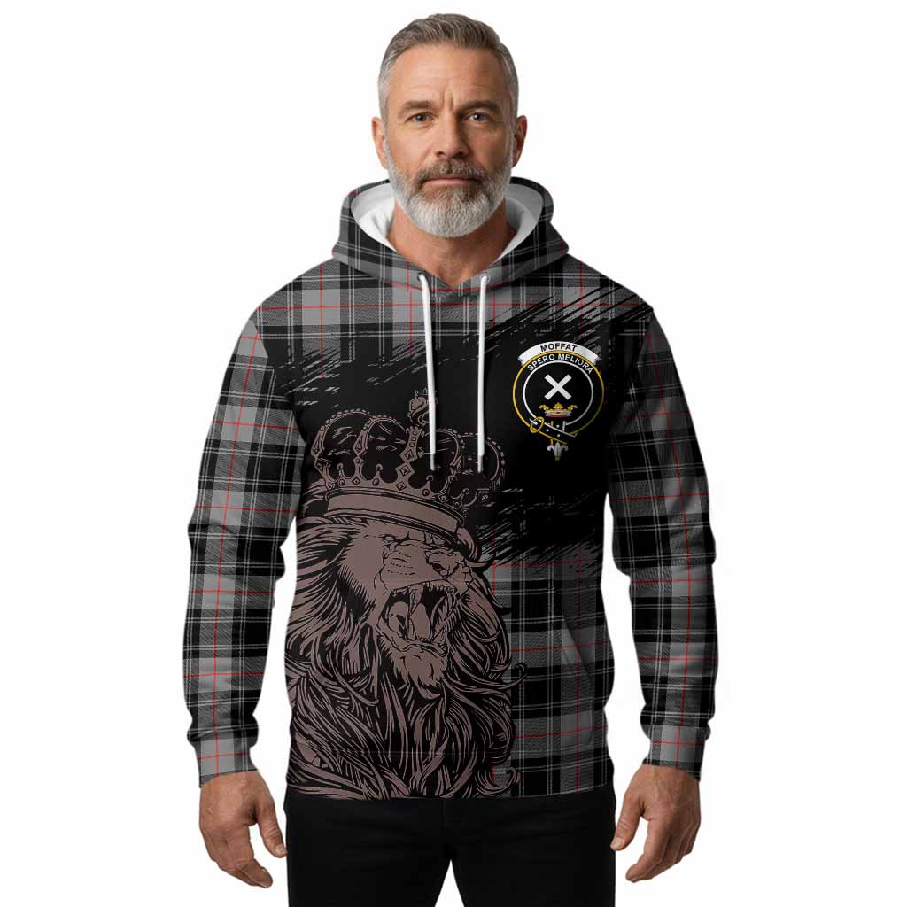 Moffat Tartan Crest Hoodie Crowned Lion Heritage Style