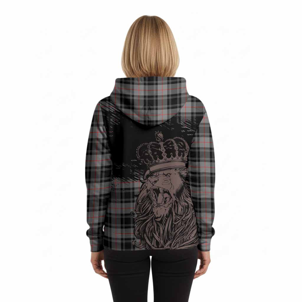 Moffat Tartan Crest Hoodie Crowned Lion Heritage Style