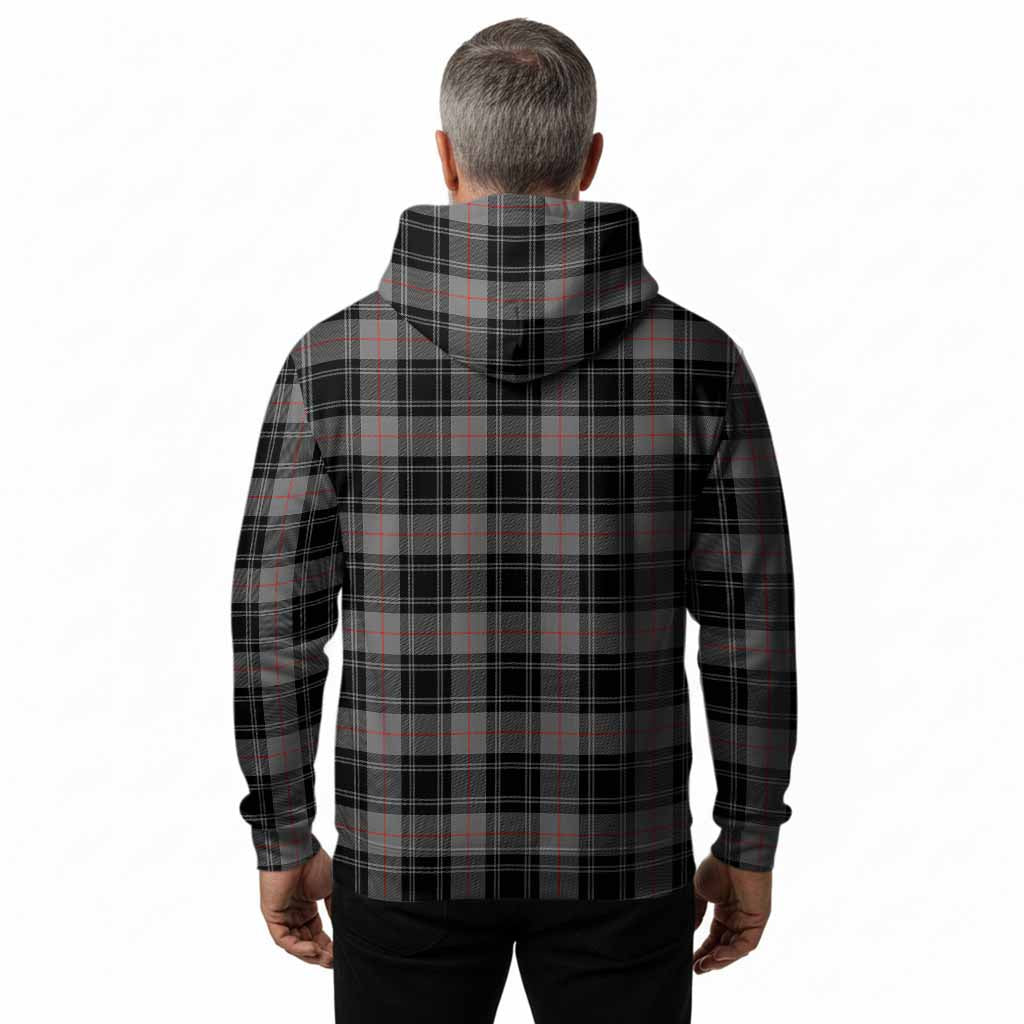 Moffat Tartan Crest Hoodie Ferocious Lion Style
