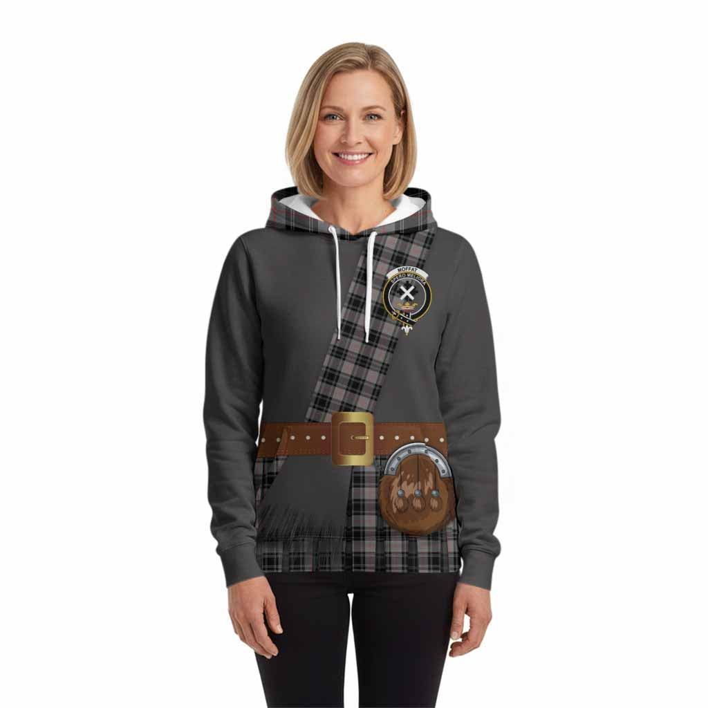 Moffat Tartan Crest Hoodie Kilt Costume Style