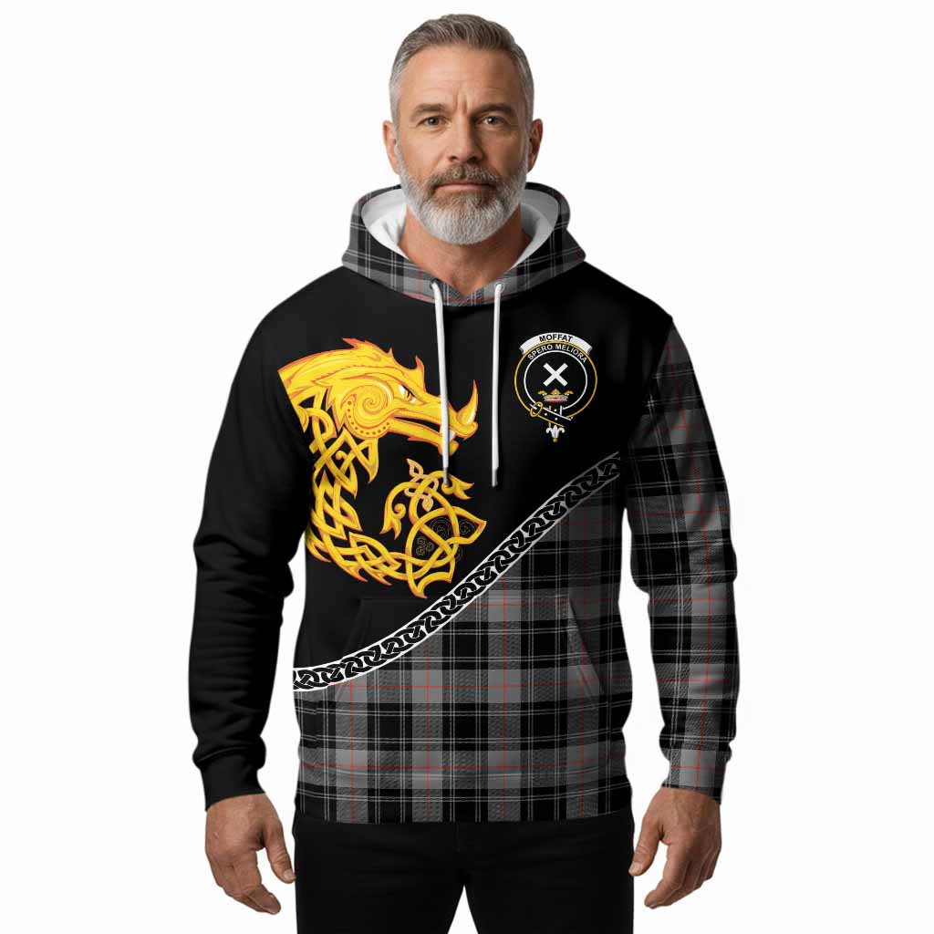 Moffat Tartan Crest Hoodie Legendary Dragon Knot Half Style