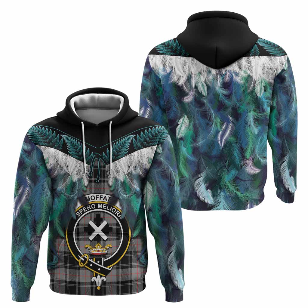 Moffat Tartan Crest Hoodie New Zealand Maori Korowai Cloak