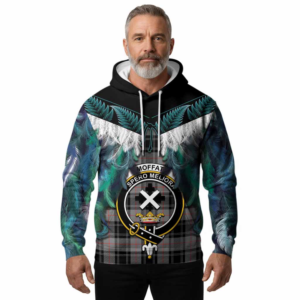 Moffat Tartan Crest Hoodie New Zealand Maori Korowai Cloak