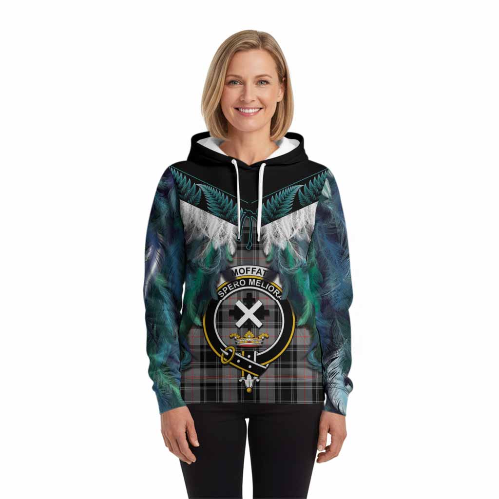 Moffat Tartan Crest Hoodie New Zealand Maori Korowai Cloak