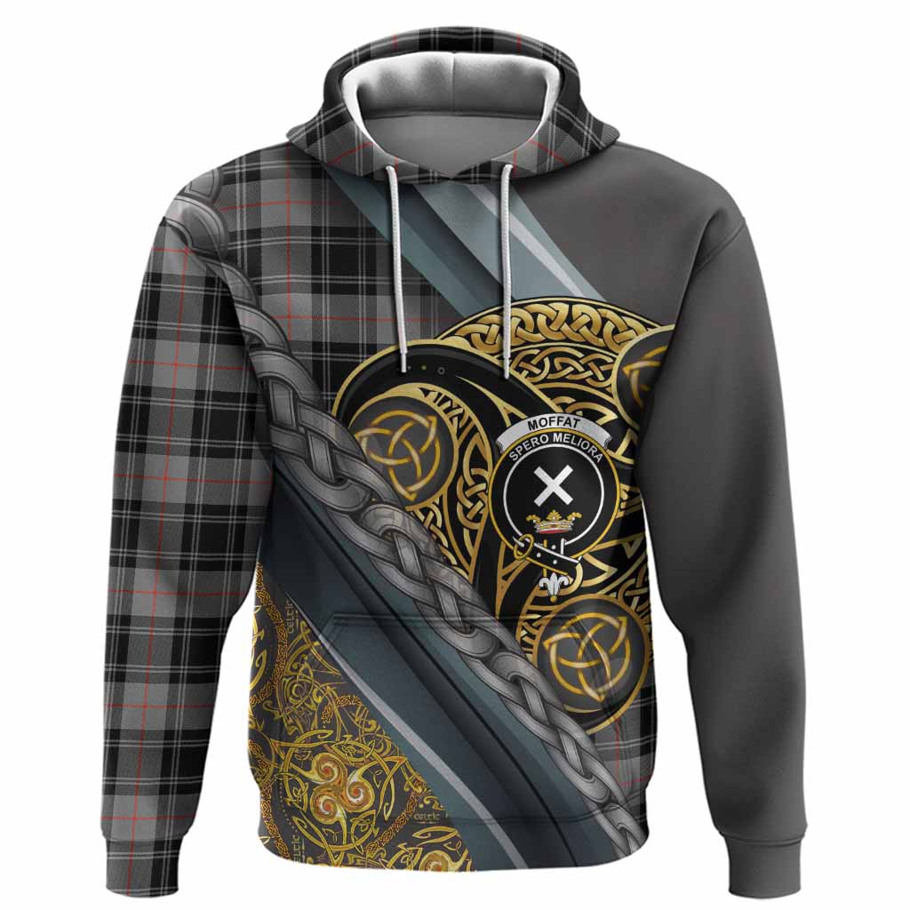 Moffat Tartan Crest Hoodie Scottish Triskele Celtic