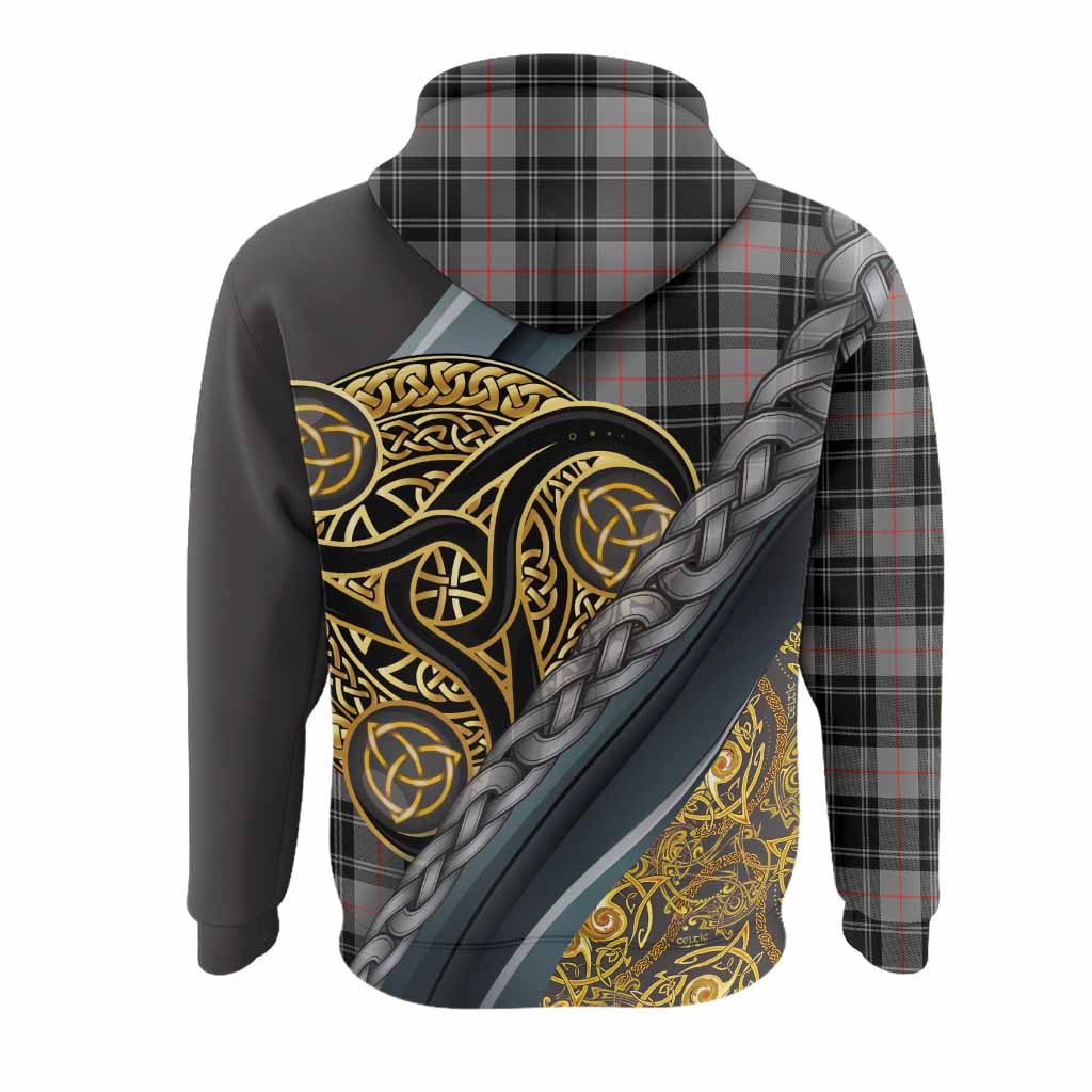 Moffat Tartan Crest Hoodie Scottish Triskele Celtic
