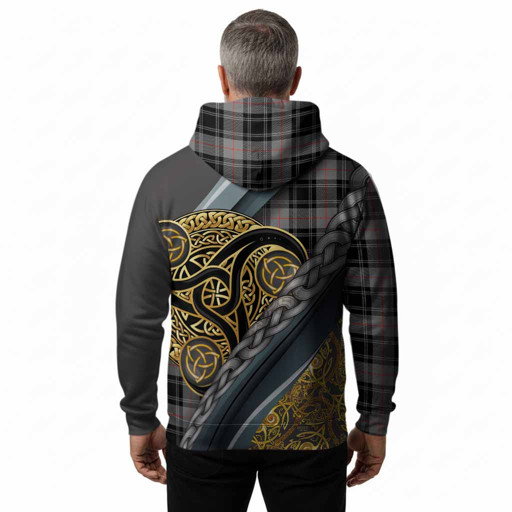 Moffat Tartan Crest Hoodie Scottish Triskele Celtic