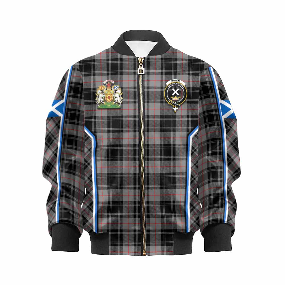 Moffat Tartan Crest Kid Bomber Jacket Scotland Coat of Arm Flag Style - Tartan Vibes Clothing