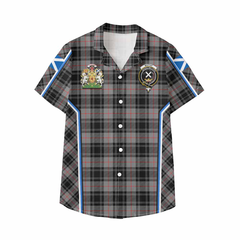 Moffat Tartan Crest Kid Hawaiian Shirt Scotland Coat of Arm Flag Style - Tartan Vibes Clothing