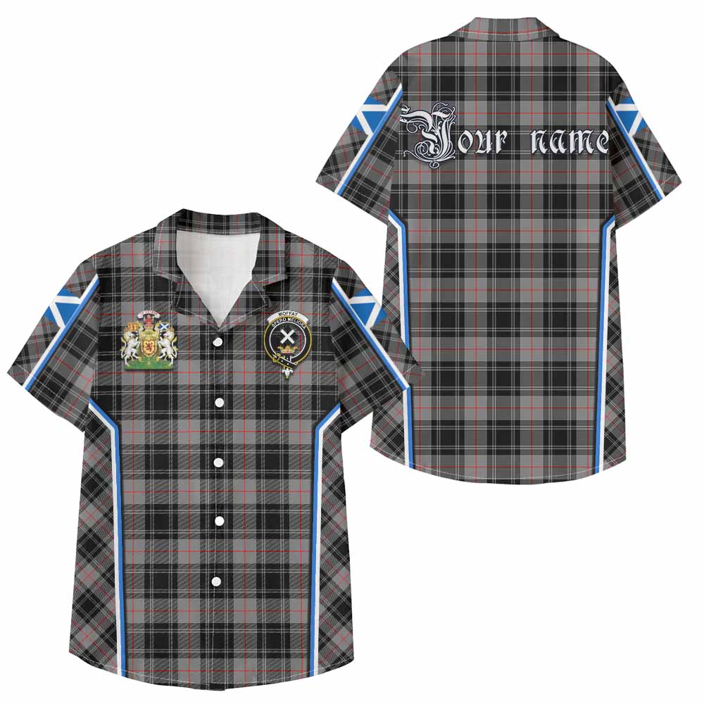 Moffat Tartan Crest Kid Hawaiian Shirt Scotland Coat of Arm Flag Style - Tartan Vibes Clothing