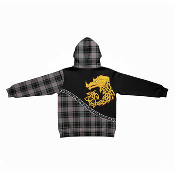 Moffat Tartan Crest Kid Hoodie Legendary Dragon Knot Half Style
