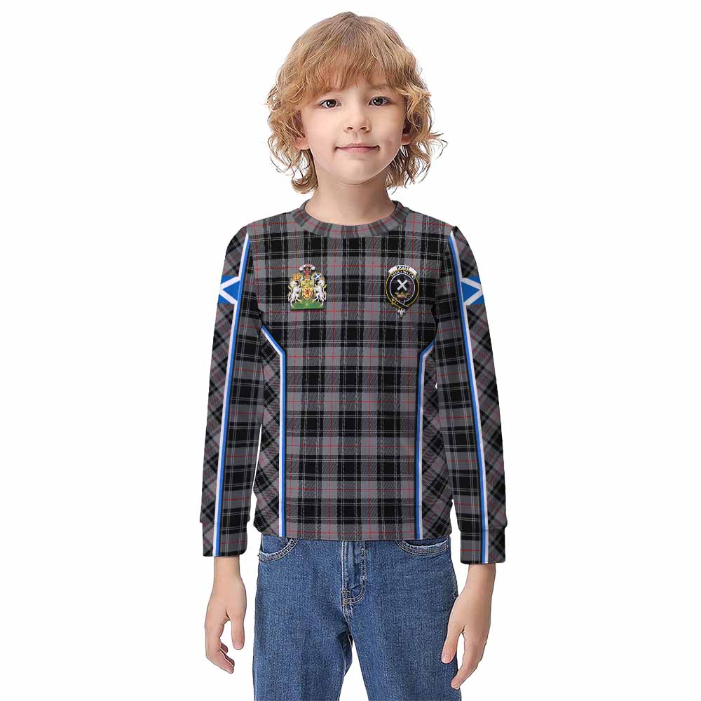 Moffat Tartan Crest Kid Knitted Sweatshirt Scotland Coat of Arm Flag Style - Tartan Vibes Clothing