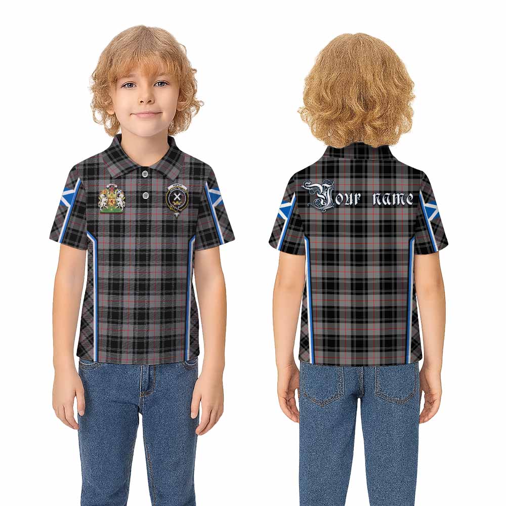 Moffat Tartan Crest Kid Polo Shirt Scotland Coat of Arm Flag Style - Tartan Vibes Clothing