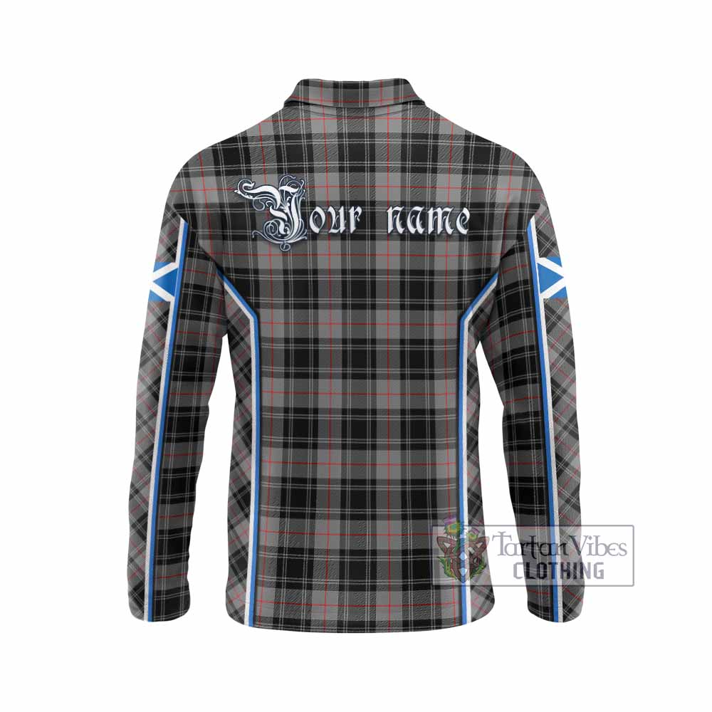 Moffat Tartan Crest Long Sleeve Polo Shirt Scotland Coat of Arm Flag Style - Tartan Vibes Clothing
