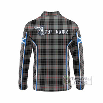 Moffat Tartan Crest Long Sleeve Polo Shirt Scotland Coat of Arm Flag Style