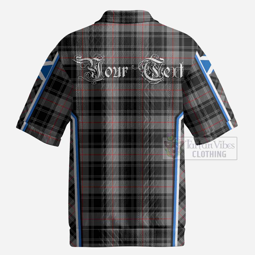 Moffat Tartan Crest Men’s Polo Sweater Top Scotland Coat of Arm Flag Style