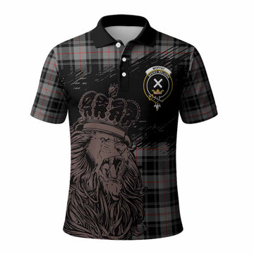 Moffat Tartan Crest Polo Shirt Crowned Lion Heritage Style
