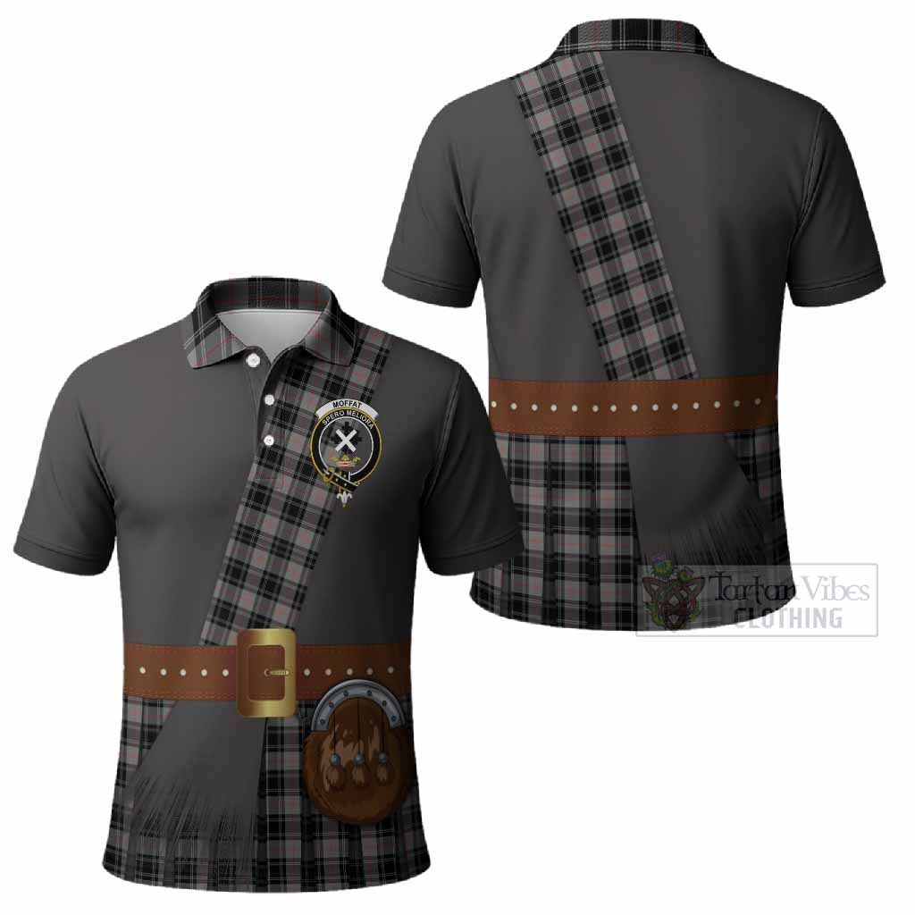Moffat Tartan Crest Polo Shirt Kilt Costume Style