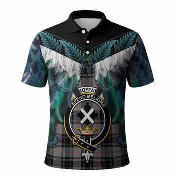 Moffat Tartan Crest Polo Shirt New Zealand Maori Korowai Cloak