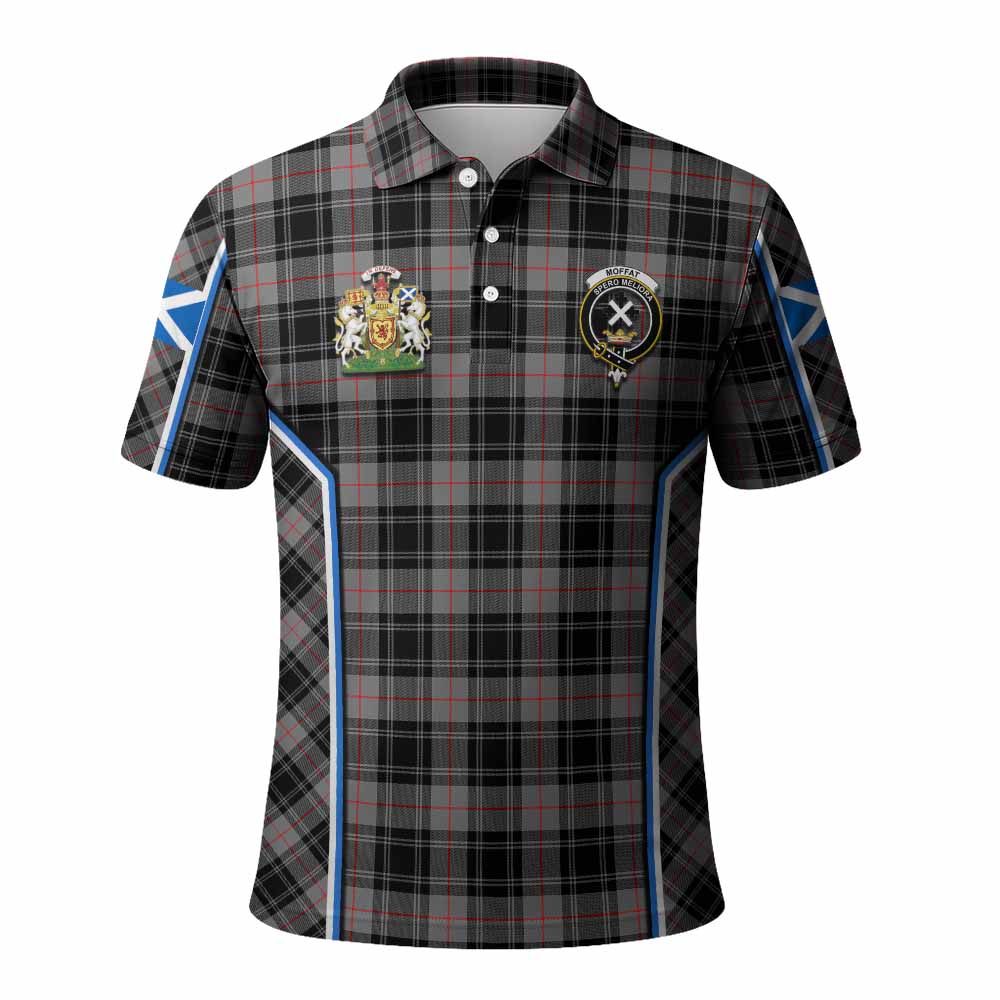Moffat Tartan Crest Polo Shirt Scotland Coat of Arm Flag Style - Tartan Vibes Clothing