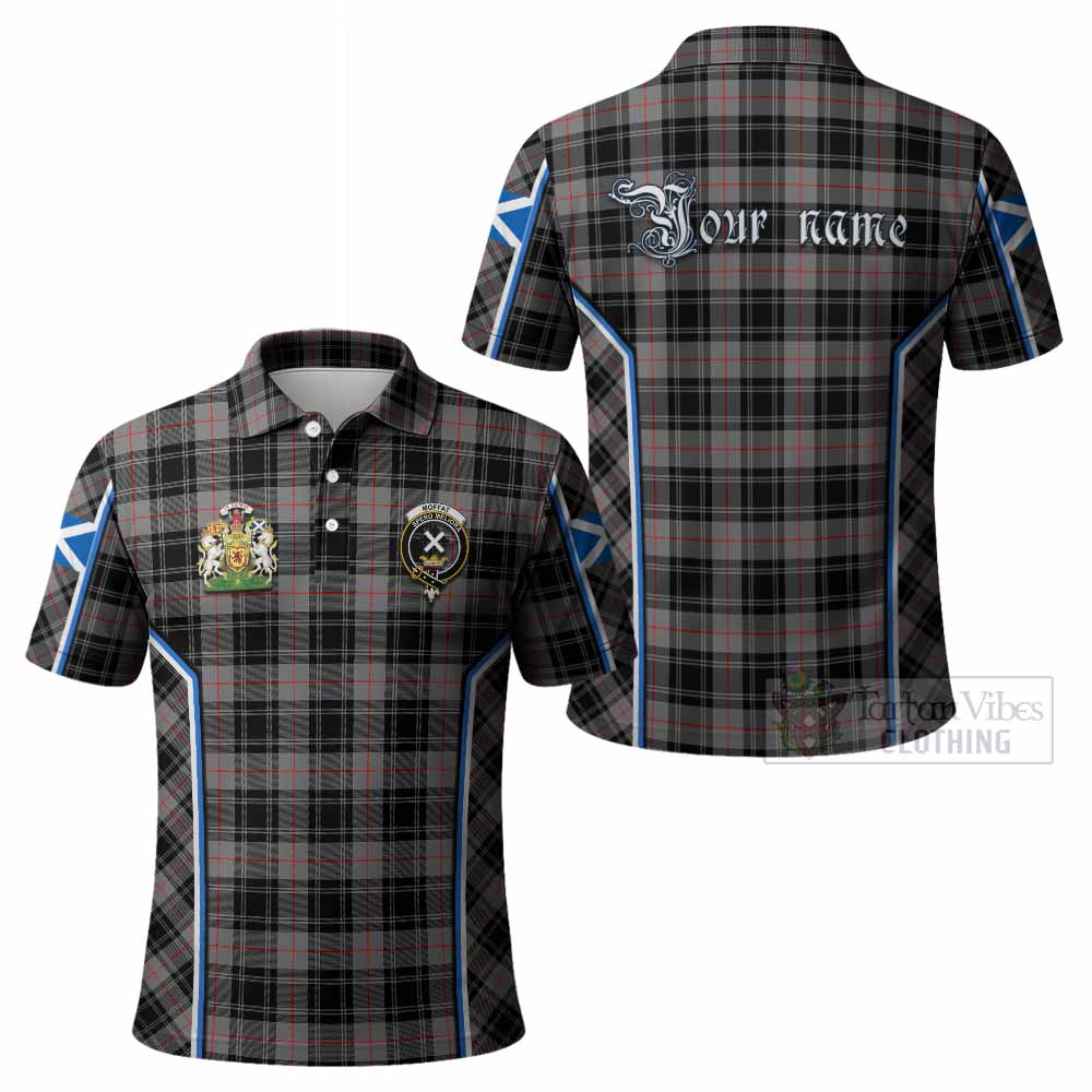 Moffat Tartan Crest Polo Shirt Scotland Coat of Arm Flag Style - Tartan Vibes Clothing