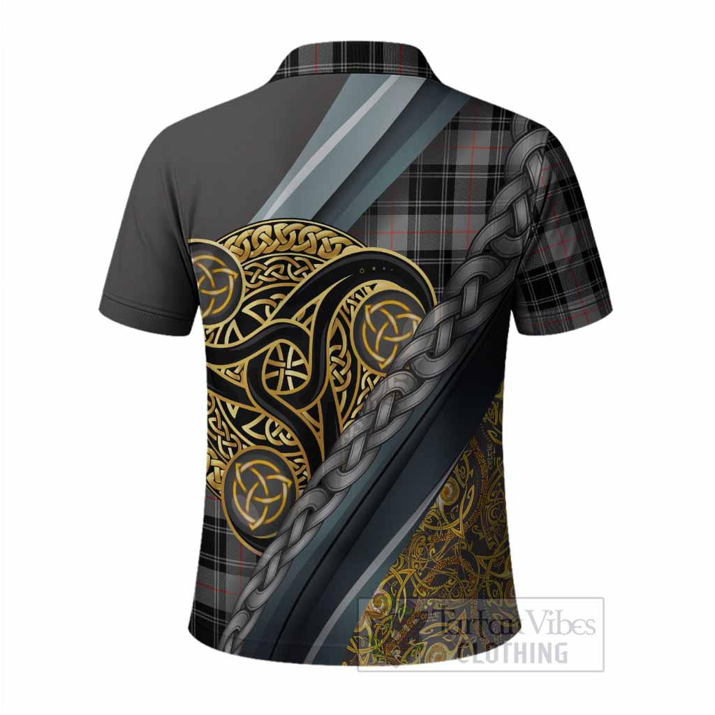 Moffat Tartan Crest Polo Shirt Scottish Triskele Celtic