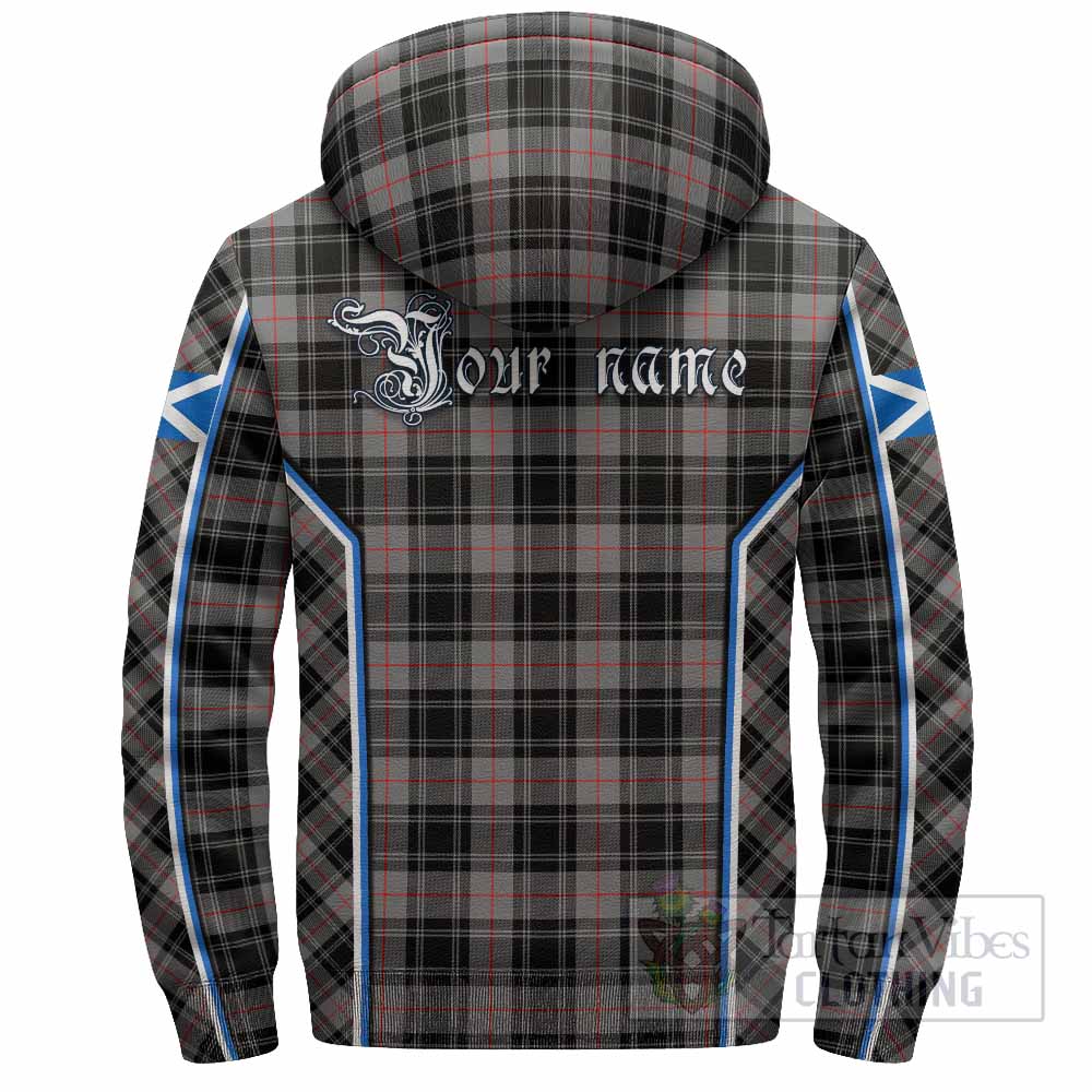 Moffat Tartan Crest Sherpa Hoodie Scotland Coat of Arm Flag Style - Tartan Vibes Clothing