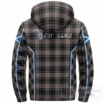 Moffat Tartan Crest Sherpa Hoodie Scotland Coat of Arm Flag Style