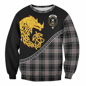 Moffat Tartan Crest Sweatshirt Legendary Dragon Knot Half Style