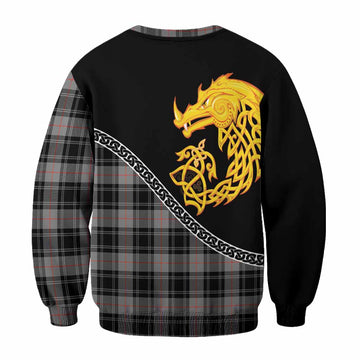 Moffat Tartan Crest Sweatshirt Legendary Dragon Knot Half Style