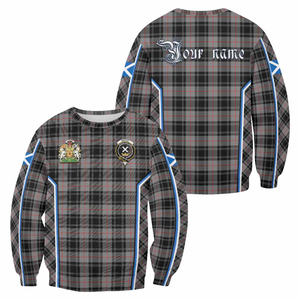Moffat Tartan Crest Sweatshirt Scotland Coat of Arm Flag Style - Tartan Vibes Clothing