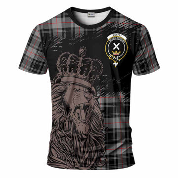 Moffat Tartan Crest T-Shirt Crowned Lion Heritage Style