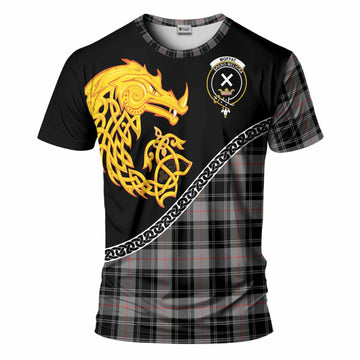 Moffat Tartan Crest T-Shirt Legendary Dragon Knot Half Style