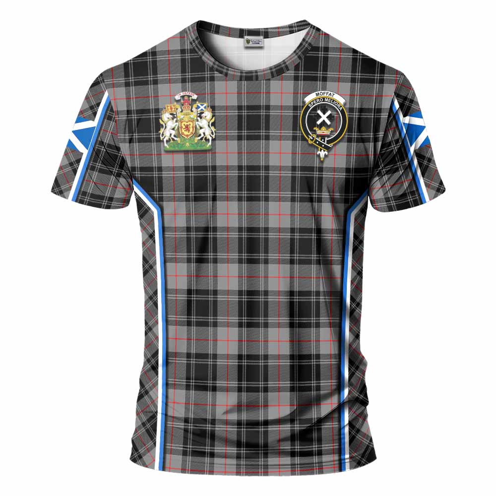 Moffat Tartan Crest T-shirt Scotland Coat of Arm Flag Style - Tartan Vibes Clothing