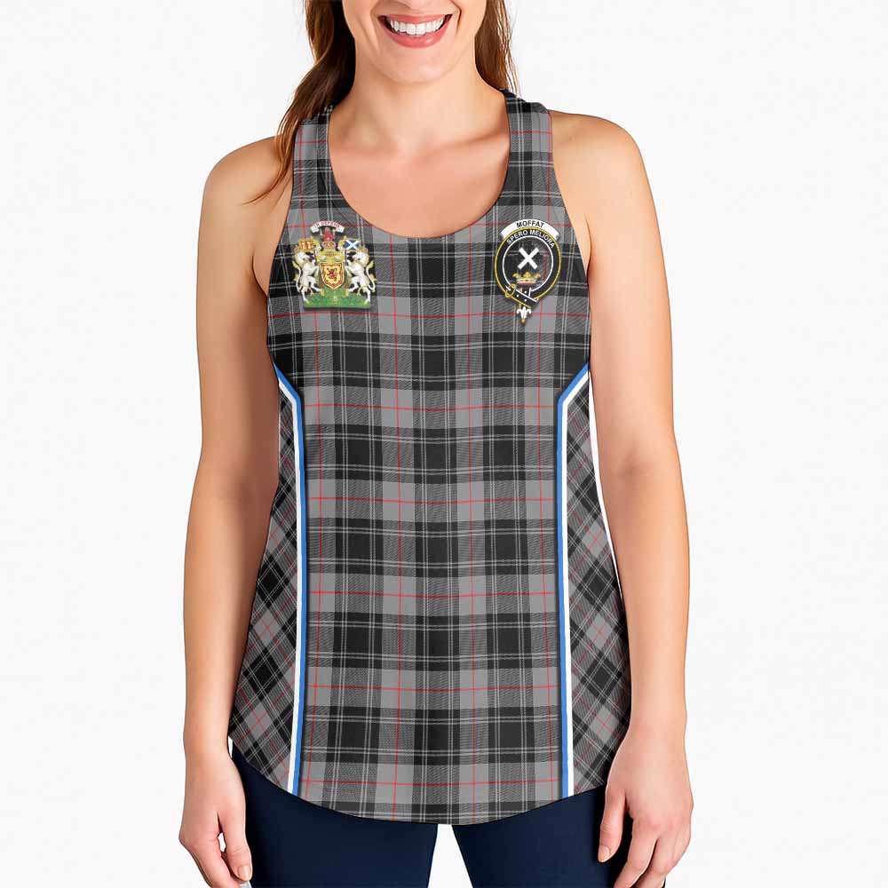 Moffat Tartan Crest Women Racerback Tanks Scotland Coat of Arm Flag Style - Tartan Vibes Clothing