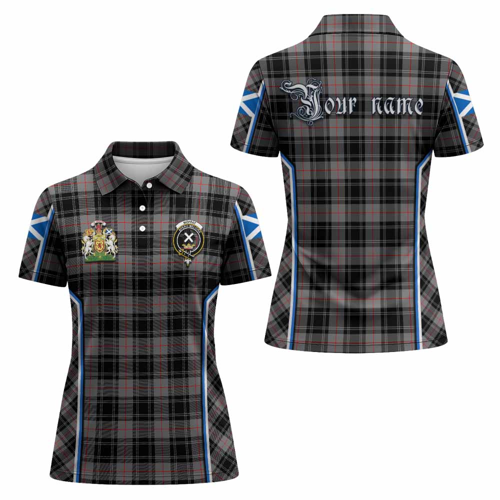 Moffat Tartan Crest Women's Polo Shirt Scotland Coat of Arm Flag Style - Tartan Vibes Clothing