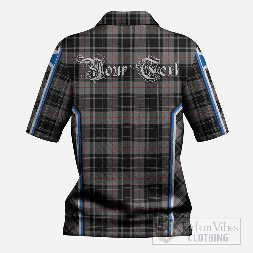 Moffat Tartan Crest Women’s Polo Sweater Top Scotland Coat of Arm Flag Style