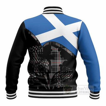 Moffat Tartan Family Crest Baseball Jacket Scotland Thistle Floral Flag Style