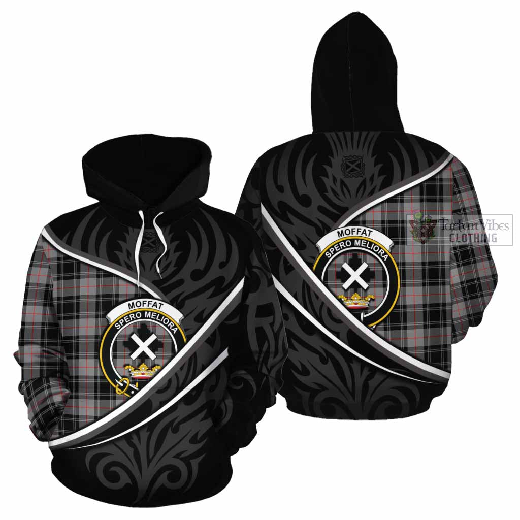 Moffat Tartan Family Crest Cotton Hoodie Celtic Scottish Thistle Floral - Tartan Vibes Clothing