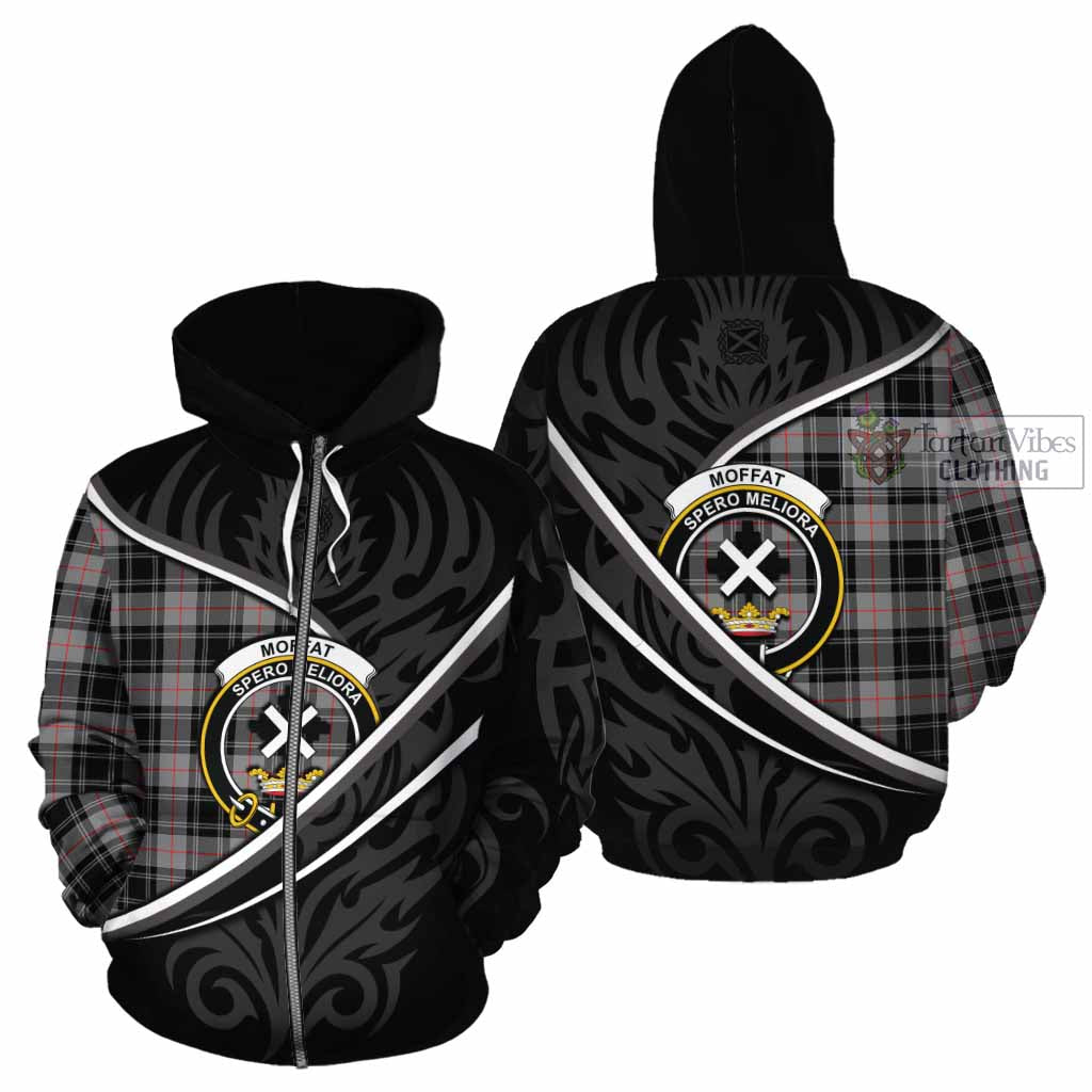 Moffat Tartan Family Crest Cotton Hoodie Celtic Scottish Thistle Floral - Tartan Vibes Clothing