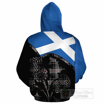 Moffat Tartan Family Crest Cotton Hoodie Scotland Thistle Floral Flag Style