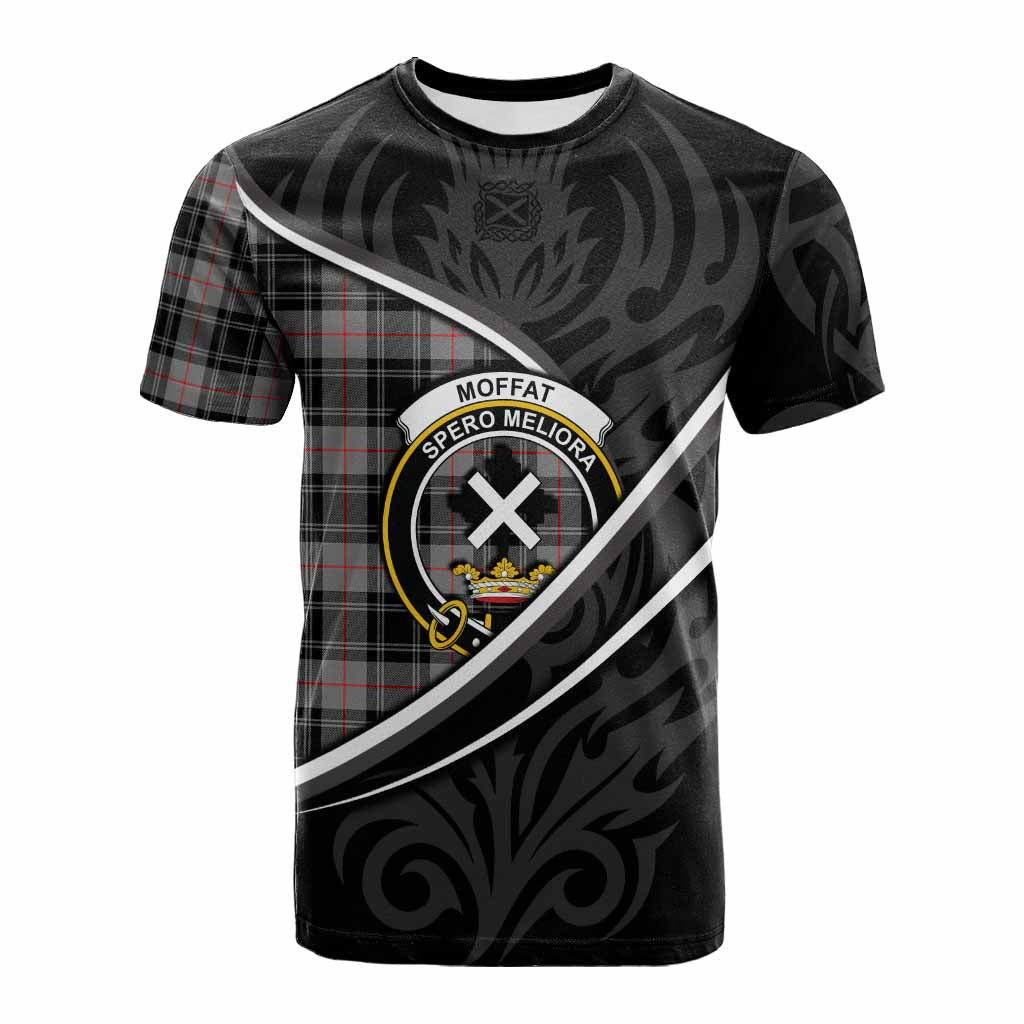 Moffat Tartan Family Crest Cotton T-shirt Celtic Scottish Thistle Floral - Tartan Vibes Clothing