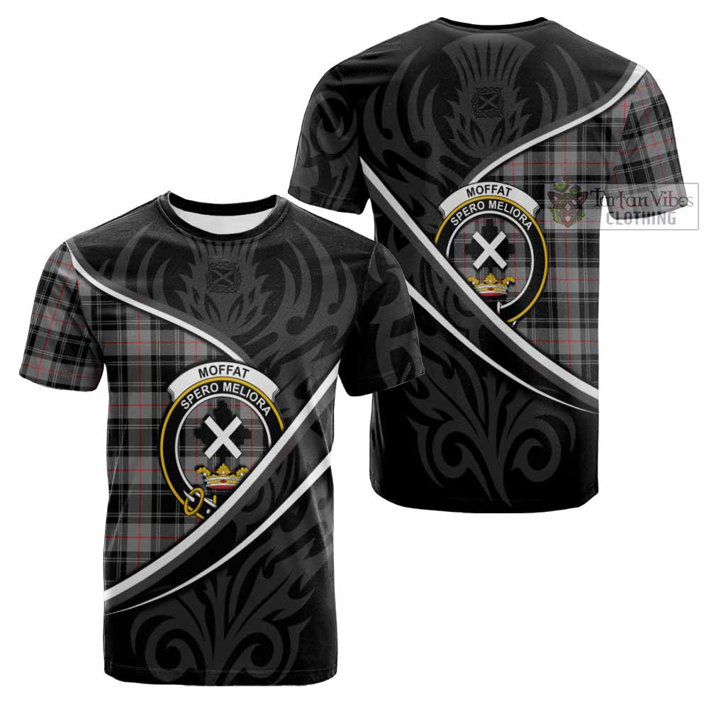 Moffat Tartan Family Crest Cotton T-shirt Celtic Scottish Thistle Floral - Tartan Vibes Clothing