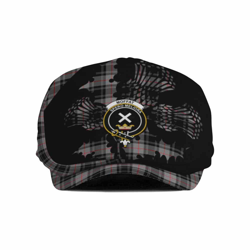 Moffat Tartan Family Crest Flat Cap, Jeff Cap Scotland Thistle Floral