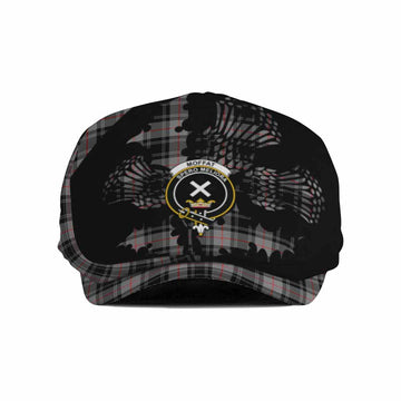 Moffat Tartan Family Crest Flat Cap, Jeff Cap Scotland Thistle Floral